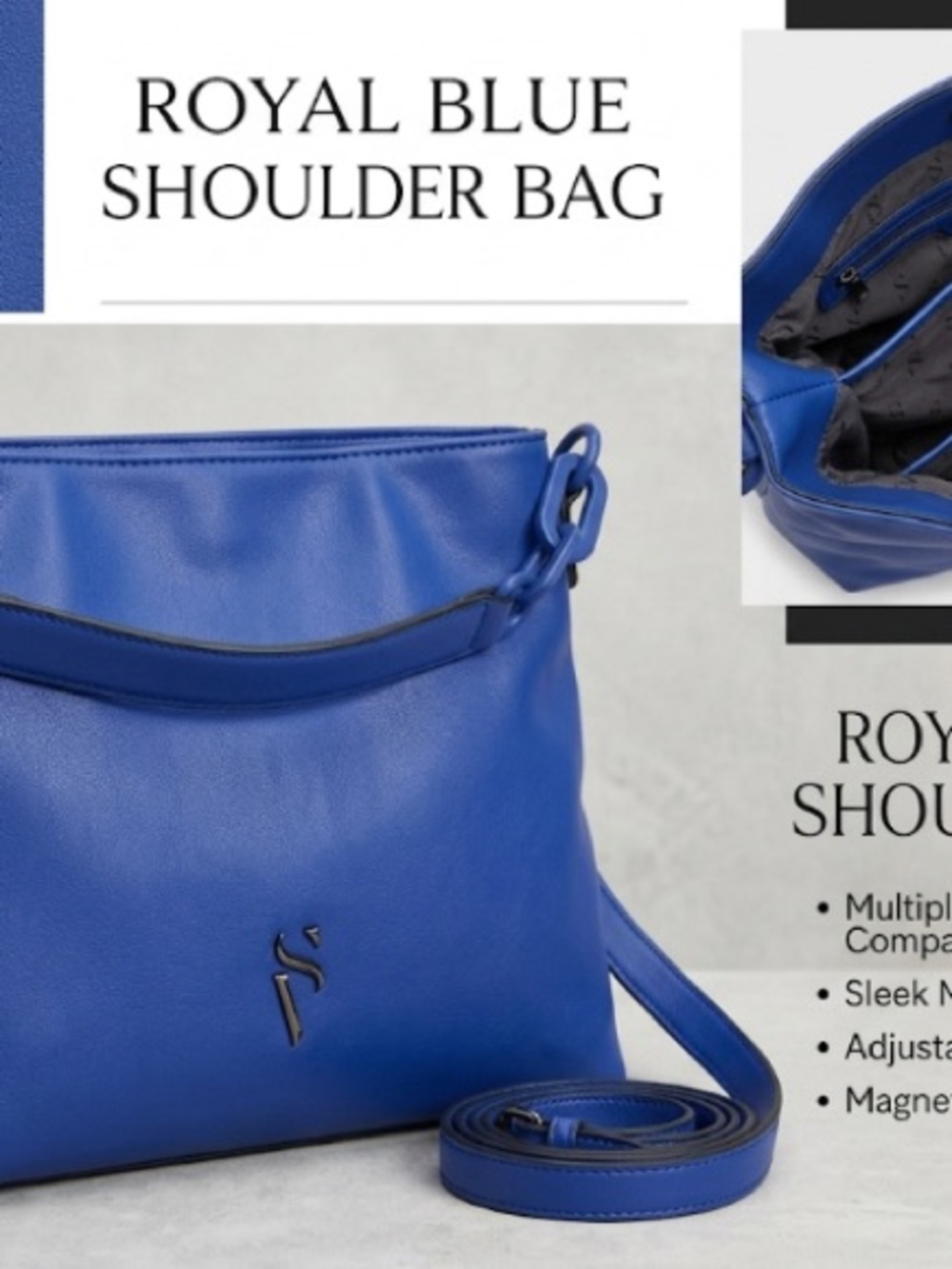 Vera Wang Royal Blue Crossbody Shoulder Bag
